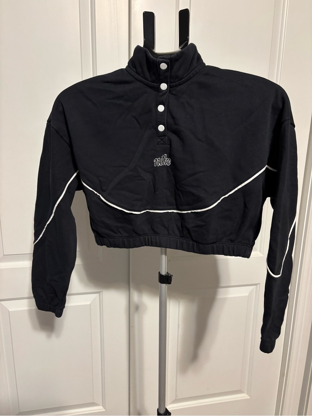Nike Black Hoodie with White Logo Tag